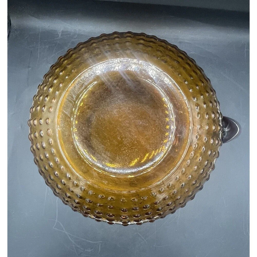 Vintage Zrike Renaissance Amber Glass Pitcher 90 oz 9.5” Embossed Glass